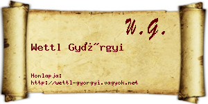 Wettl Györgyi névjegykártya
